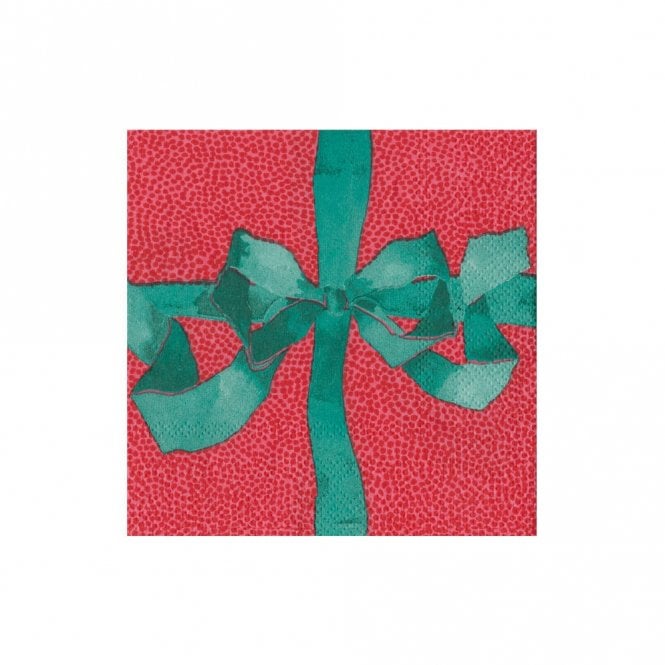 Caspari Tied With A Bow Red Spruce Cocktail Napkins