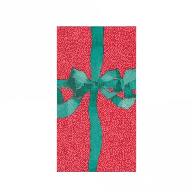 Caspari Tied With A Bow Red Spruce Guest Napkins