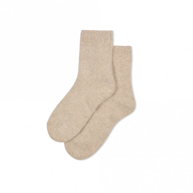 Chalk UK Beige Angora Short Socks