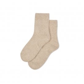 Beige Angora Short Socks