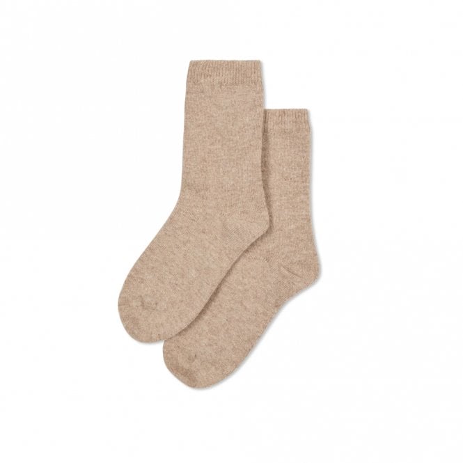 Chalk UK Beige Cosy Cashmere Short Socks