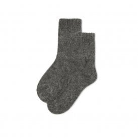 Charcoal Angora Short Socks