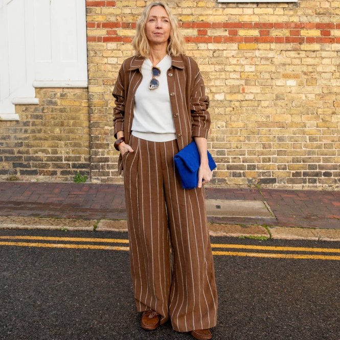 Chalk UK Jasmine Tobacco Stripe Trousers