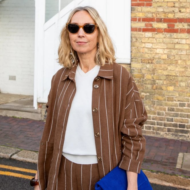 Chalk UK Kath Stripe Tobacco Jacket