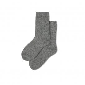 Marl Grey Cosy Cashmere Short Socks