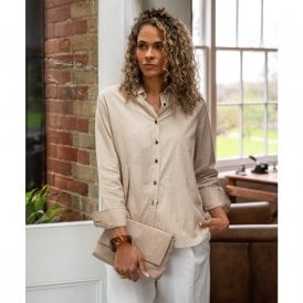 Nola Stripe Beige & Ecru Shirt