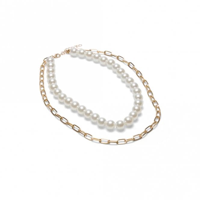 Chalk UK Rochester Gold & Pearl Chain Necklace