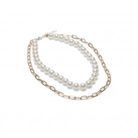 Rochester Gold & Pearl Chain Necklace