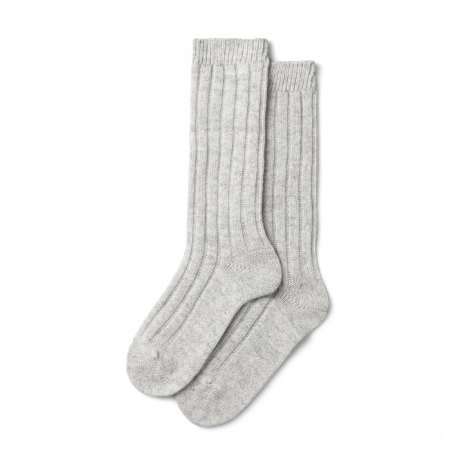 Chalk UK Silver Cashmere Blend Lounge Socks
