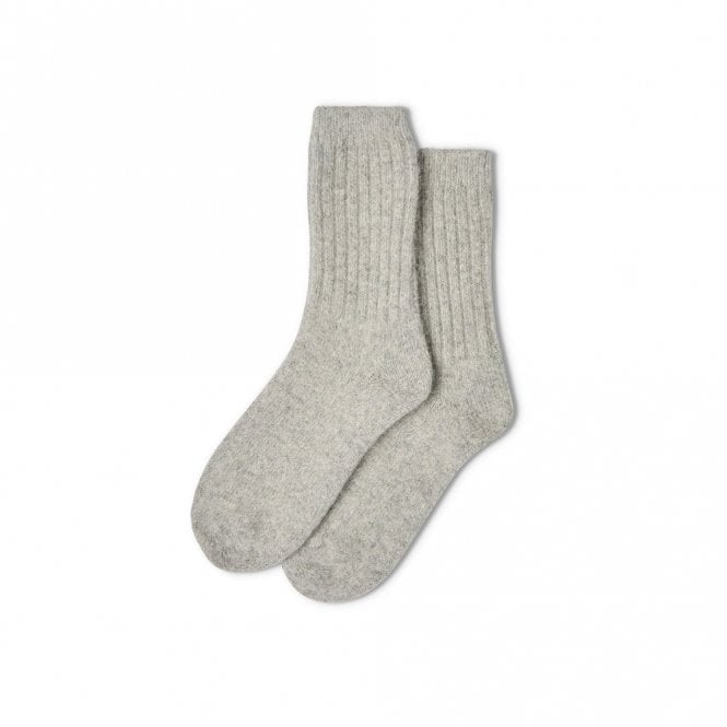 Chalk Silver Soft Angora Socks | Cotswold Trading