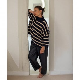 Vicki Navy & Sand Stripe Jumper