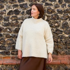 Vicki Oyster Fluffy Jumper