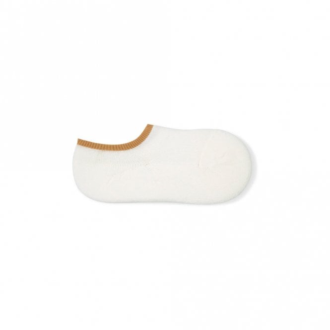 Chalk UK White Beige Padded No Show Socks
