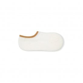White Beige Padded No Show Socks