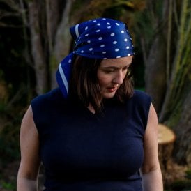 Wren Navy Polka Dot Scarf