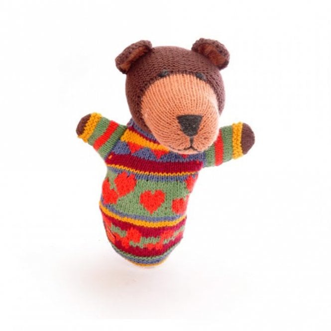 Chunki Chilli Brown Bear Organic Cotton Hand Puppet