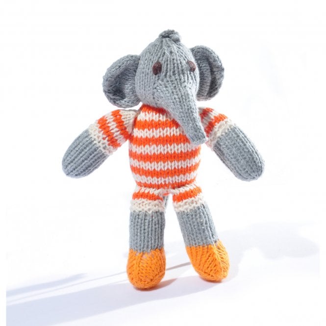 Chunki Chilli Elephant in Stripy Swimsuit Organic Cotton Toddler Soft Toy