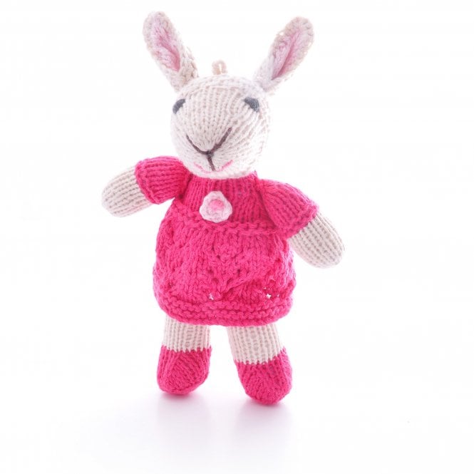 Chunki Chilli Lamb in Pink Dress Organic Cotton Toddler Soft Toy