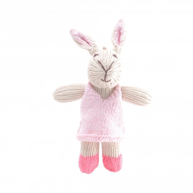 Chunki Chilli Rabbit in Pink Dress Organic Cotton Toddler Soft Toy