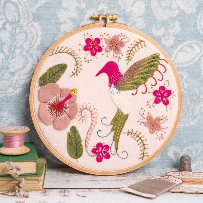 Corinne Lapierre Hummingbird Felt Embroidery Hoop Kit