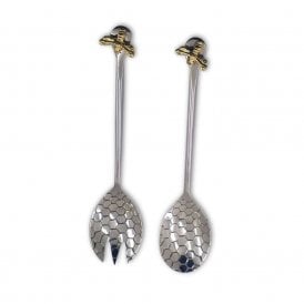 Queen Bee Honeycomb Salad Servers