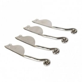 Set of 4 Hammered Shell Mini Mouse Cheese Knives
