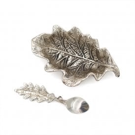Small Oak Leaf Dish with Spoon