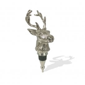 Stag Head Nickel Finish Wine Bottle Stopper