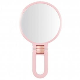 Blush Pink & Rose Gold Handheld Soft Touch Mirror