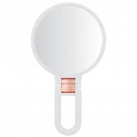 White & Rose Gold Handheld Soft Touch Mirror