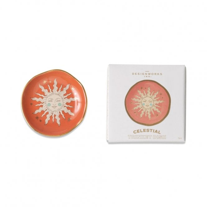 DesignWorks Ink Celestial Terracotta Sun Trinket Dish