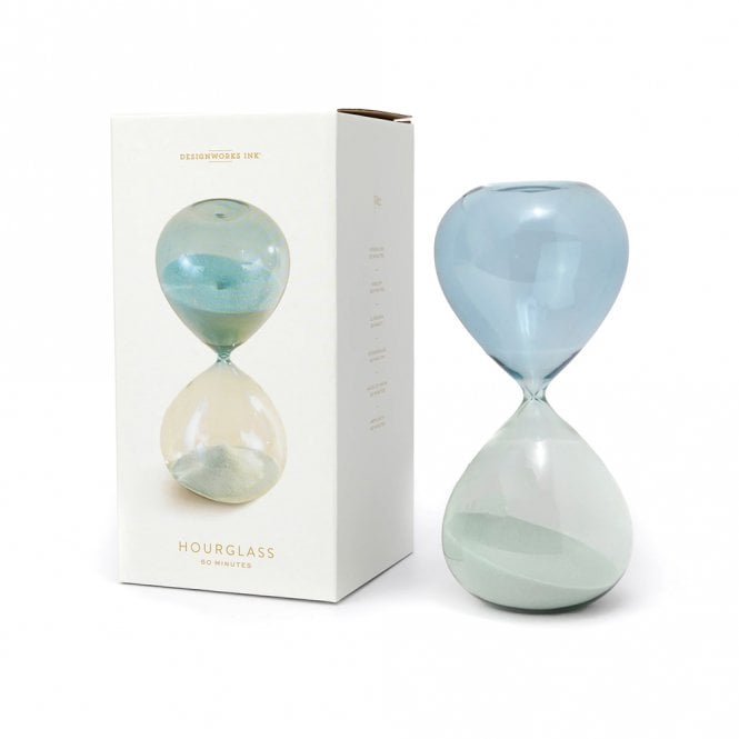 DesignWorks Ink Hourglass Seaglass Ombre 1 Hour Sand Timer