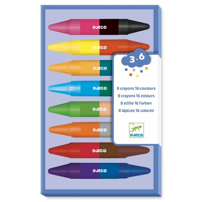 Djeco 8 Double-Ended Crayons