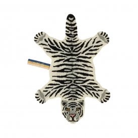 Snowy Tiger Wool Rug Small
