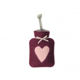 Bordeaux Heart Mini Hot Water Bottle