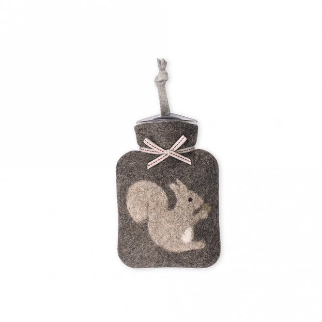 Dorothee Lehnen Charcoal Squirrel Mini Hot Water Bottle