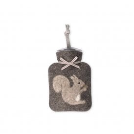 Charcoal Squirrel Mini Hot Water Bottle