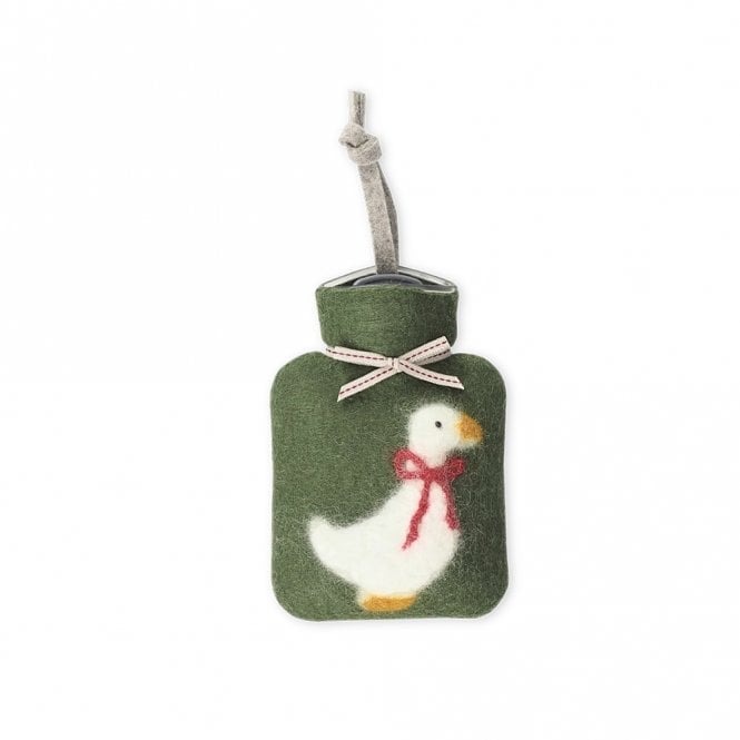 Dorothee Lehnen Cypress Green Santa Goose Mini Hot Water Bottle