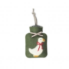 Cypress Green Santa Goose Mini Hot Water Bottle