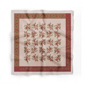 Brown & Red Sprig Cotton Scarf