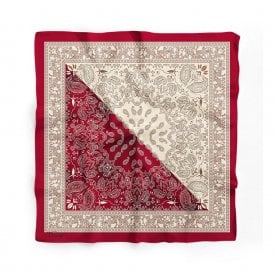 Burgundy & Cream Paisley Satin Scarf