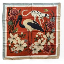 Orange Bird & Dalmation Satin Scarf