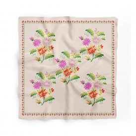 Pink & Orange Floral Bunch Cotton Scarf