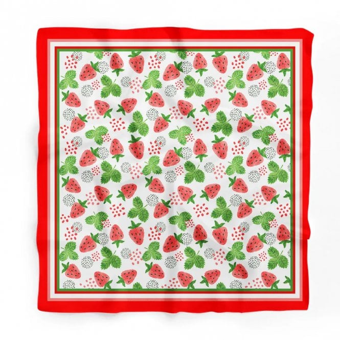 Dscarf Strawberries Satin Scarf