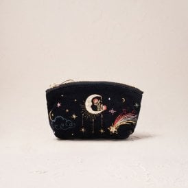 Aurora Lights Velvet Coin Purse - Charcoal