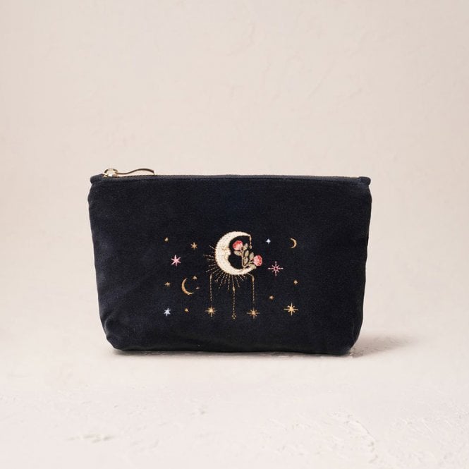 Elizabeth Scarlett Aurora Lights Velvet Mini Pouch - Charcoal