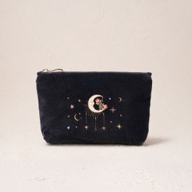 Aurora Lights Velvet Mini Pouch - Charcoal