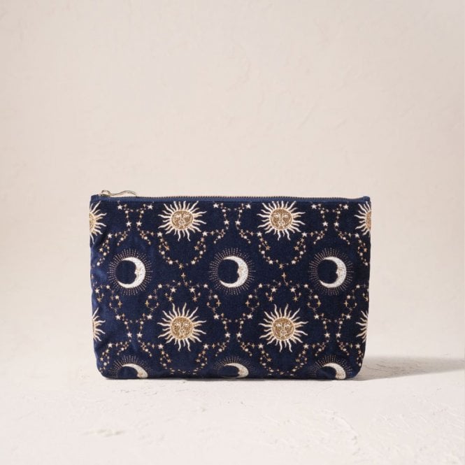 Elizabeth Scarlett Celestial Sun & Moon Everyday Pouch - Navy