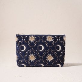 Celestial Sun & Moon Everyday Pouch - Navy