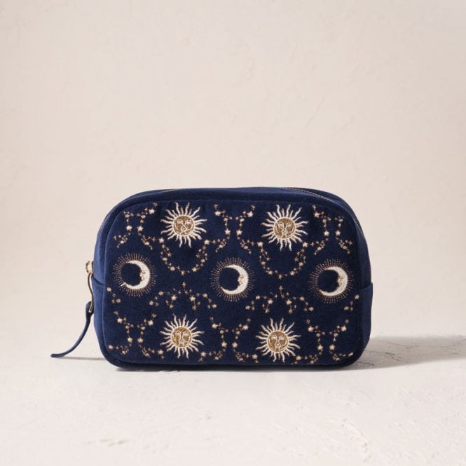 Elizabeth Scarlett Celestial Sun & Moon Makeup Bag - Navy